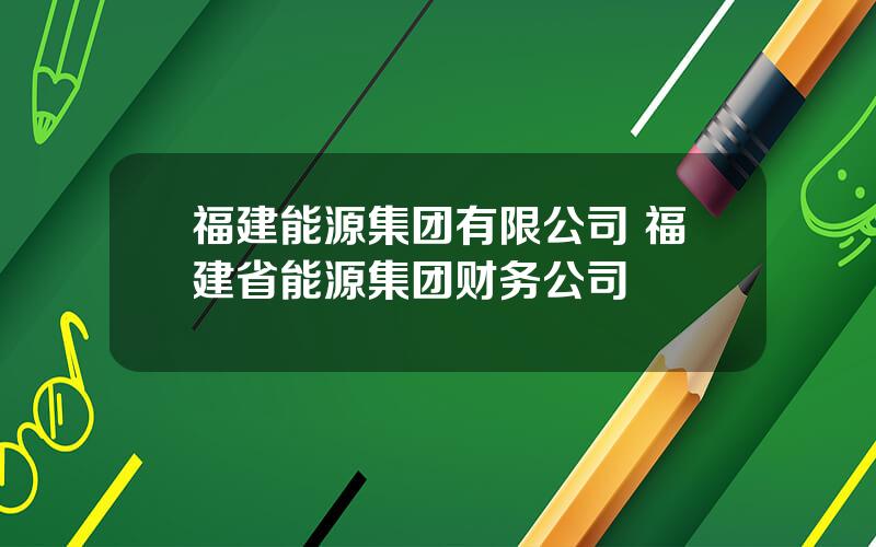 福建能源集团有限公司 福建省能源集团财务公司